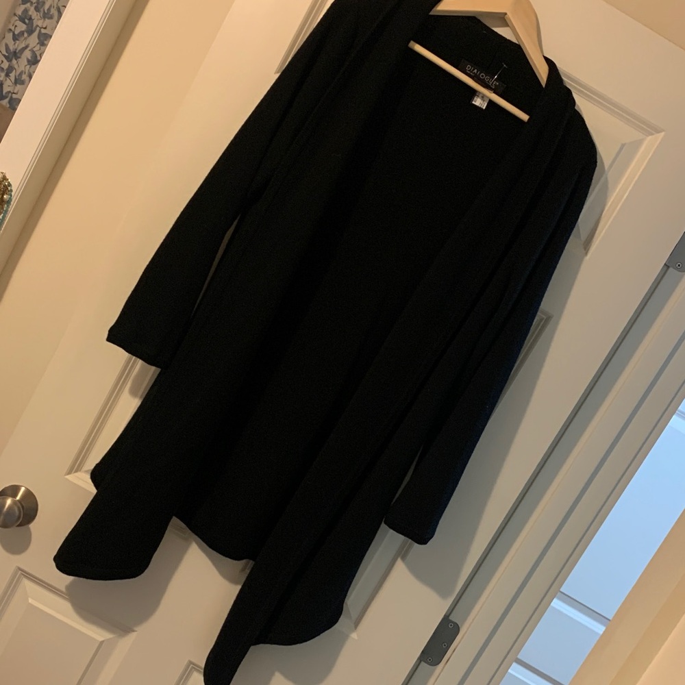 Dialogue Elegant Black Open Cardigan